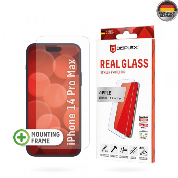 Folie de protectie Ecran Displex Real Glass pentru Apple iPhone 14 Pro Max, Sticla Securizata, Full Glue