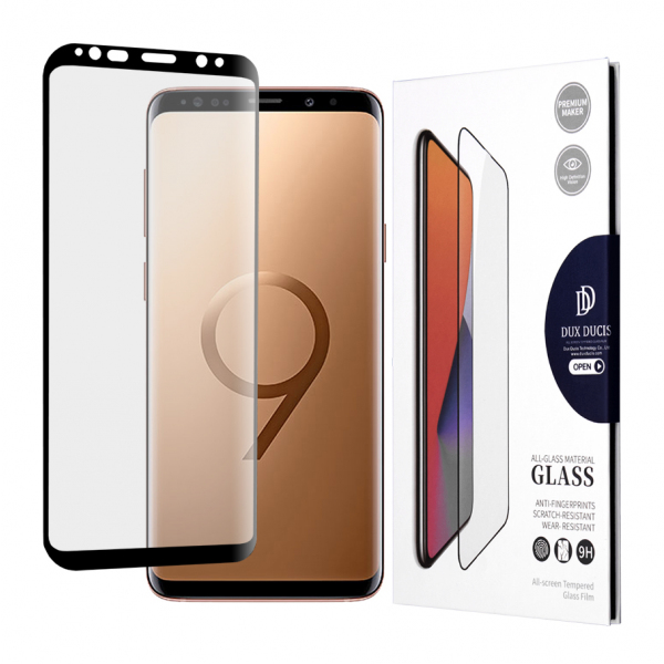 Folie de protectie Ecran DUX DUCIS pentru Samsung Galaxy S9 G960, Sticla Securizata, Edge Glue, Neagra