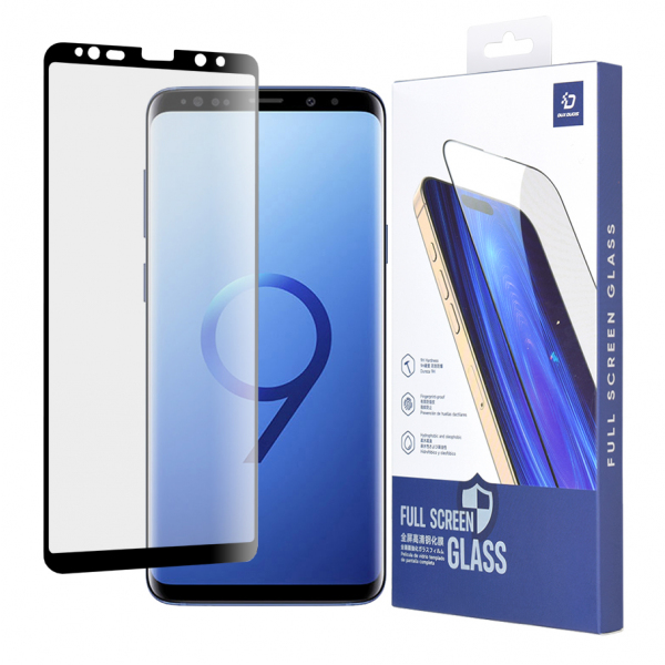 Folie de protectie Ecran DUX DUCIS pentru Samsung Galaxy S9+ G965, Sticla Securizata, Edge Glue, Neagra