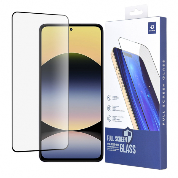 Folie de protectie Ecran DUX DUCIS pentru Xiaomi Redmi Note 14 5G, Sticla Securizata, Edge Glue, Neagra