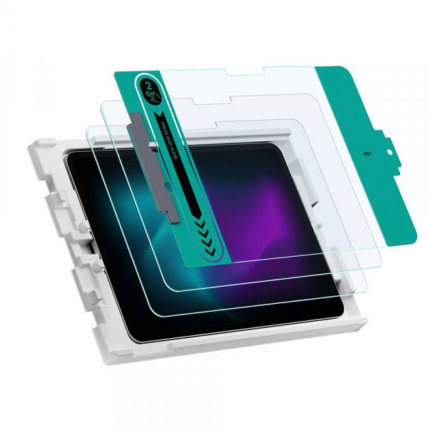 Folie de protectie Ecran ESR Armorite pentru Apple iPad Pro 13 (2024), Sticla Securizata, Full Glue, Set 2 bucati