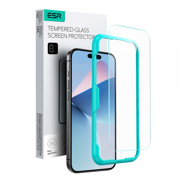 Folie de protectie Ecran ESR pentru Apple iPhone 16 Pro, Sticla Securizata, Full Glue