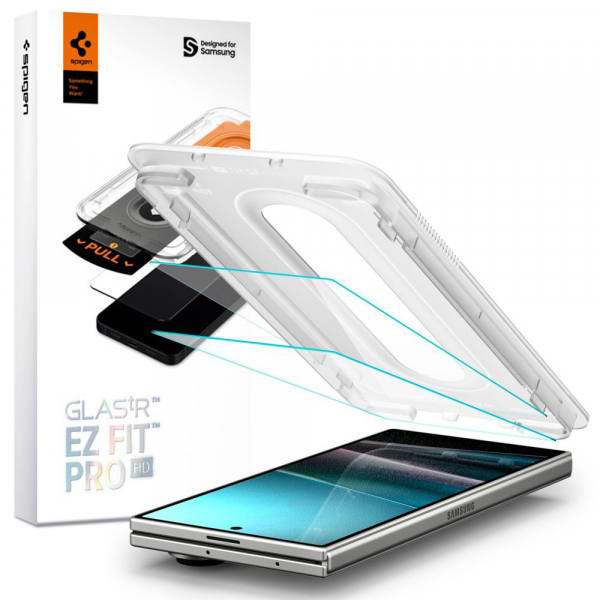 Folie de protectie Ecran Exterior Spigen GlastR EZ FIT Pro HD pentru Samsung Galaxy Z Fold8 Ultra F976, Sticla Securizata, Full Glue, Set 2 bucati