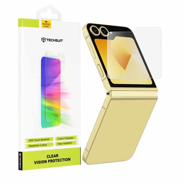 Folie de protectie Ecran Exterior Techsuit Clear Vision pentru Samsung Galaxy Z Flip6 F741, Sticla Securizata, Full Glue