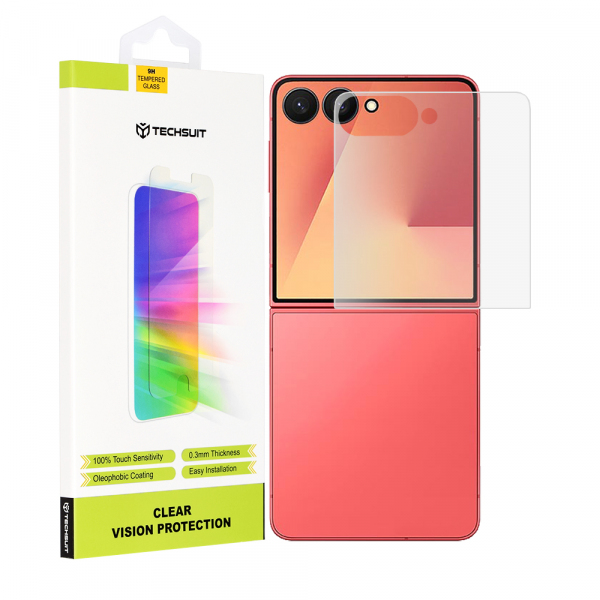 Folie de protectie Ecran Exterior Techsuit Clear Vision pentru Samsung Galaxy Z Flip7 F766, Sticla Securizata, Full Glue