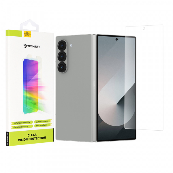 Folie de protectie Ecran Exterior Techsuit Clear Vision pentru Samsung Galaxy Z Fold6 F956, Sticla Securizata, Full Glue