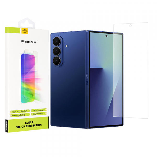 Folie de protectie Ecran Exterior Techsuit Clear Vision pentru Samsung Galaxy Z Fold7 F966, Sticla Securizata, Full Glue
