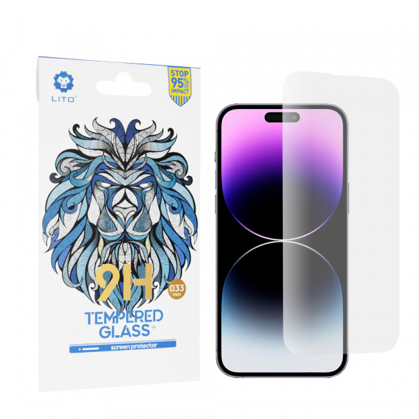 Folie de protectie Ecran Lito Classic pentru Apple iPhone 14 Pro Max, Sticla Securizata, Full Glue, 2.5D