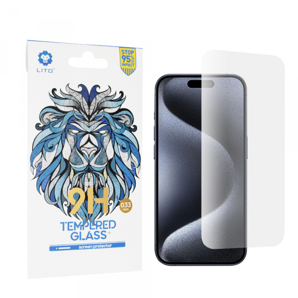 Folie de protectie Ecran Lito Classic pentru Apple iPhone 15 Pro, Sticla Securizata, Full Glue, 2.5D