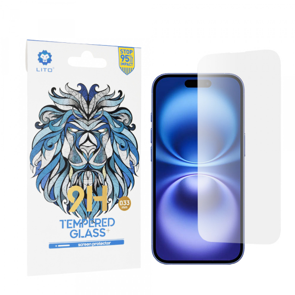 Folie de protectie Ecran Lito Classic pentru Apple iPhone 16, Sticla Securizata, Full Glue, 2.5D