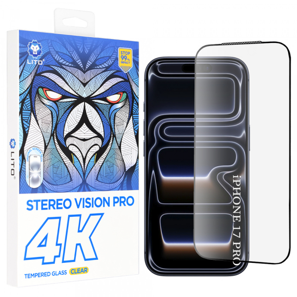 Folie de protectie Ecran Lito D+ Max 4K pentru Apple iPhone 18 Pro / 17 Pro, Sticla Securizata, Full Glue, Neagra