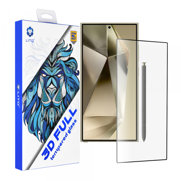 Folie de protectie Ecran Lito Ultra Thin pentru Samsung Galaxy S24 Ultra S928, Sticla Securizata, Full Glue, 3D, Neagra