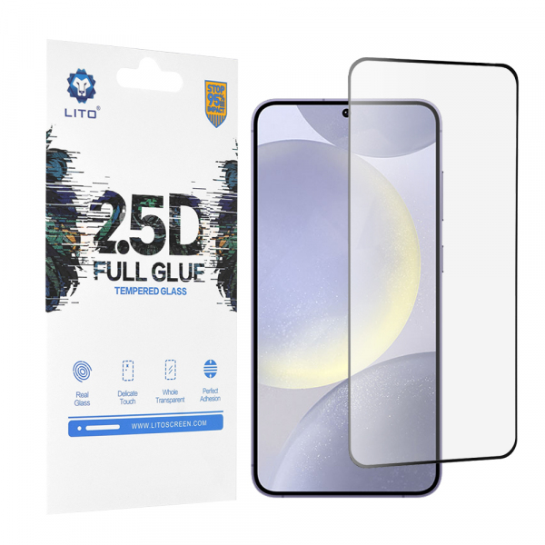 Folie de protectie Ecran Lito Ultra Thin pentru Samsung Galaxy S25 Edge S937 / S25+ S936 / S24+ S926, Sticla Securizata, Full Glue, 2.5D, Neagra