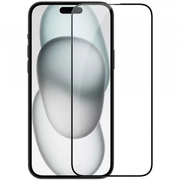 Folie de protectie Ecran Nillkin CP pentru Apple iPhone 15 Plus, Sticla Securizata, Full Glue, Neagra