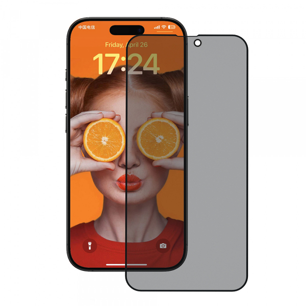 Folie de protectie Ecran Privacy Anank 5X Reinforced 180 pentru Apple 17 Pro Max, Sticla Securizata, Full Glue, 2.5D