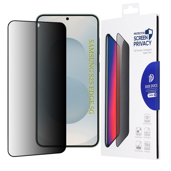 Folie de protectie Ecran Privacy DUX DUCIS pentru Samsung Galaxy S25 Edge S937, Sticla Securizata, Edge Glue