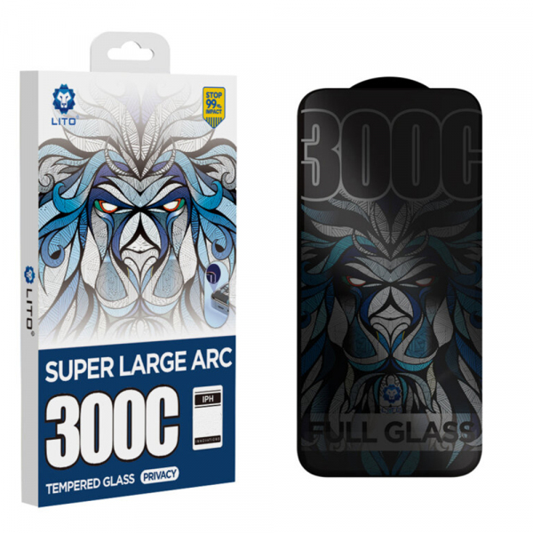 Folie de protectie Ecran Privacy Lito D+ Max 300C pentru Apple 17 Pro Max, Sticla Securizata, Full Glue