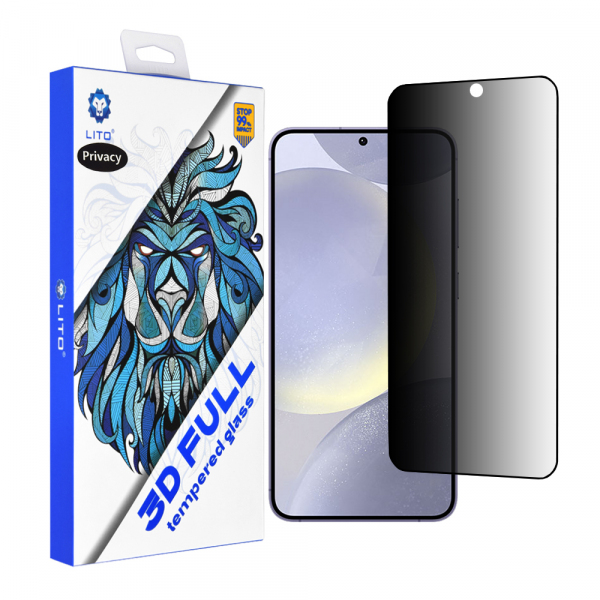 Folie de protectie Ecran Privacy Lito pentru Samsung Galaxy S25 Edge S937 / S25+ S936 / S24+ S926, Sticla Securizata, Full Glue, 3D