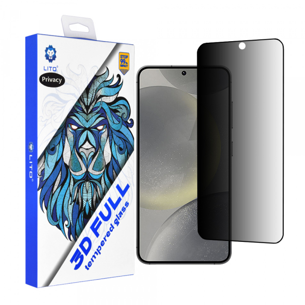 Folie de protectie Ecran Privacy Lito pentru Samsung Galaxy S25 S931 / S24 S921, Sticla Securizata, Full Glue, 3D