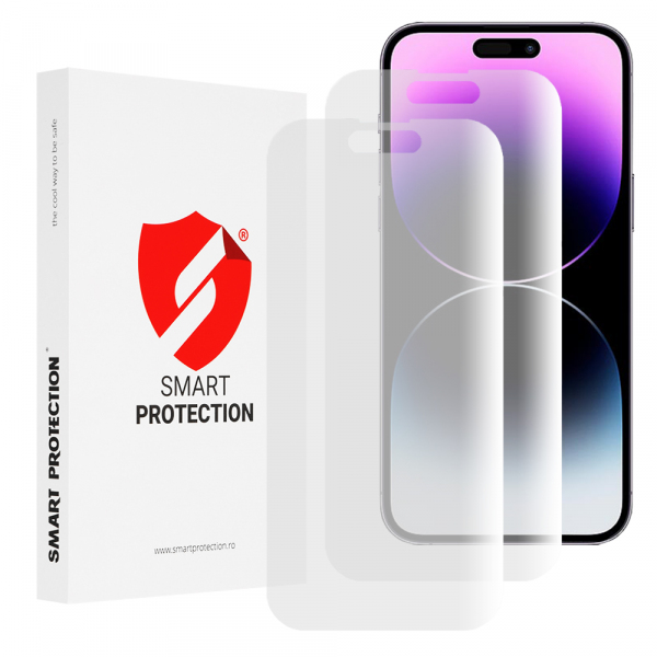 Folie de protectie Ecran Smart Protection Premium Classic pentru Apple iPhone 14 Pro Max, Plastic, Set 2 bucati