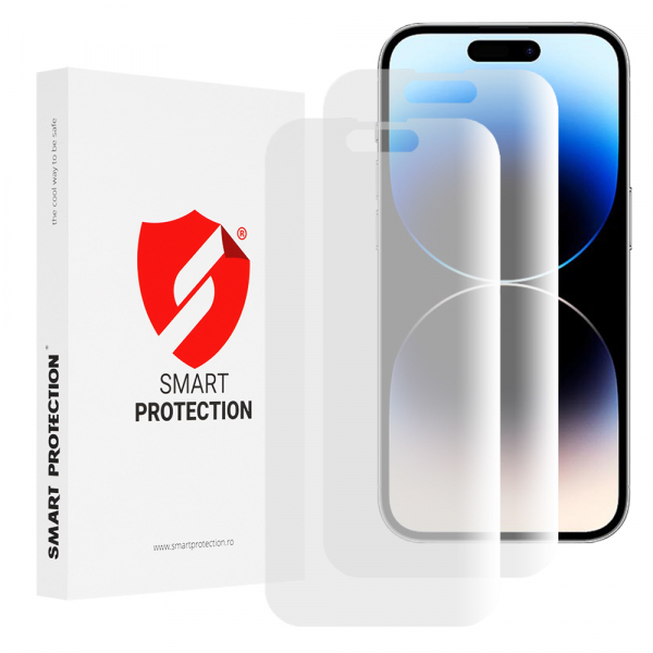 Folie de protectie Ecran Smart Protection Premium Classic pentru Apple iPhone 14 Pro, Plastic, Set 2 bucati