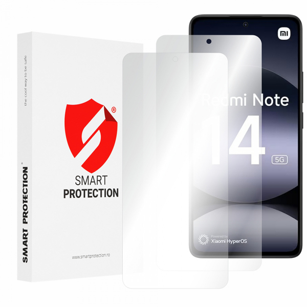 Folie de protectie Ecran Smart Protection Premium Classic pentru Xiaomi Redmi Note 14 4G (Standard), Plastic, Set 2 bucati
