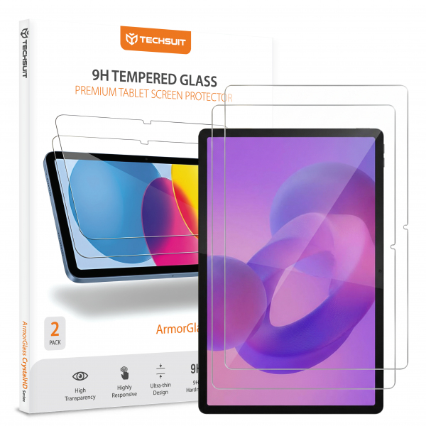Folie de protectie Ecran Techsuit ArmorGlass CrystalHD pentru Lenovo Idea Tab Pro, Sticla Securizata, Full Glue, Set 2 bucati