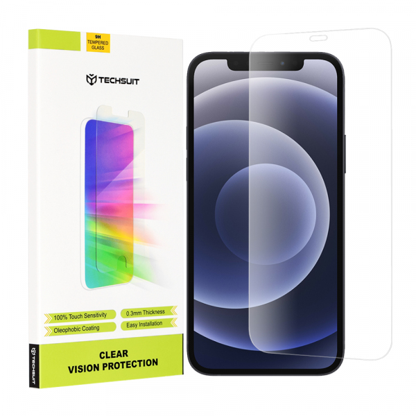 Folie de protectie Ecran Techsuit Clear Vision pentru Apple iPhone 12 / 12 Pro, Sticla Securizata, Full Glue