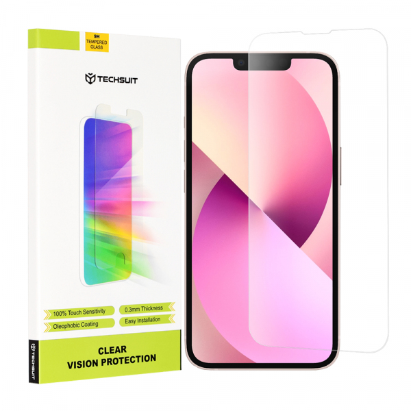 Folie de protectie Ecran Techsuit Clear Vision pentru Apple iPhone 13 mini, Sticla Securizata, Full Glue