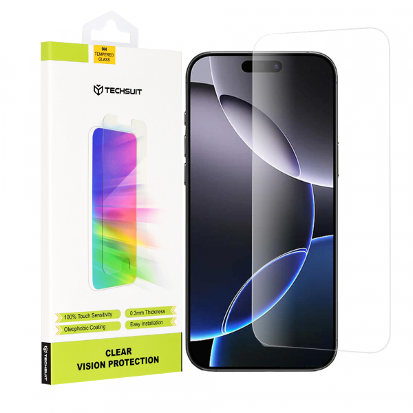 Folie de protectie Ecran Techsuit Clear Vision pentru Apple iPhone 16 Pro Max, Sticla Securizata, Full Glue