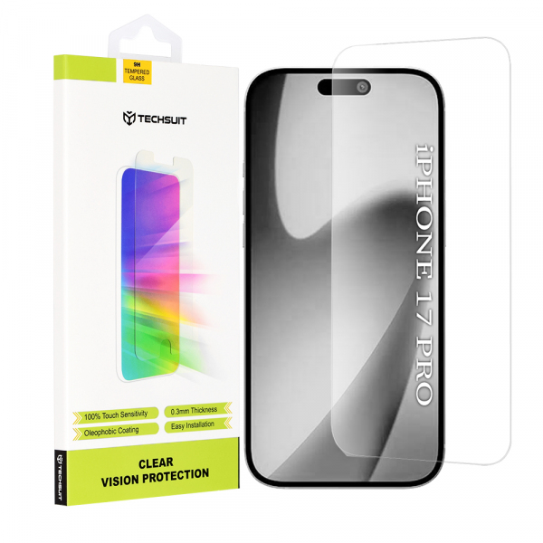Folie de protectie Ecran Techsuit Clear Vision pentru Apple iPhone 18 Pro / 17 Pro, Sticla Securizata, Full Glue