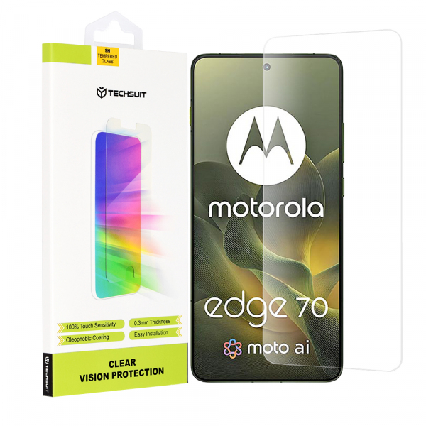 Folie de protectie Ecran Techsuit Clear Vision pentru Motorola Edge 70, Sticla Securizata, Full Glue