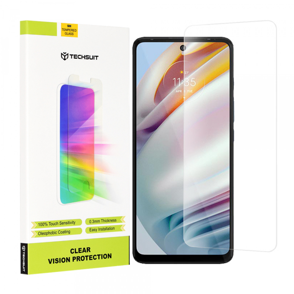 Folie de protectie Ecran Techsuit Clear Vision pentru Motorola Moto G60 / G60S, Sticla Securizata, Full Glue