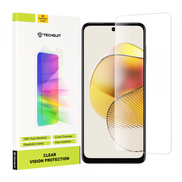 Folie de protectie Ecran Techsuit Clear Vision pentru Motorola Moto G73, Sticla Securizata, Full Glue