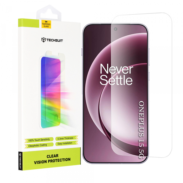 Folie de protectie Ecran Techsuit Clear Vision pentru OnePlus 15, Sticla Securizata, Full Glue