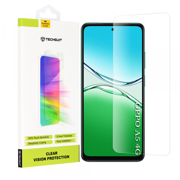 Folie de protectie Ecran Techsuit Clear Vision pentru Oppo A5 4G, Sticla Securizata, Full Glue