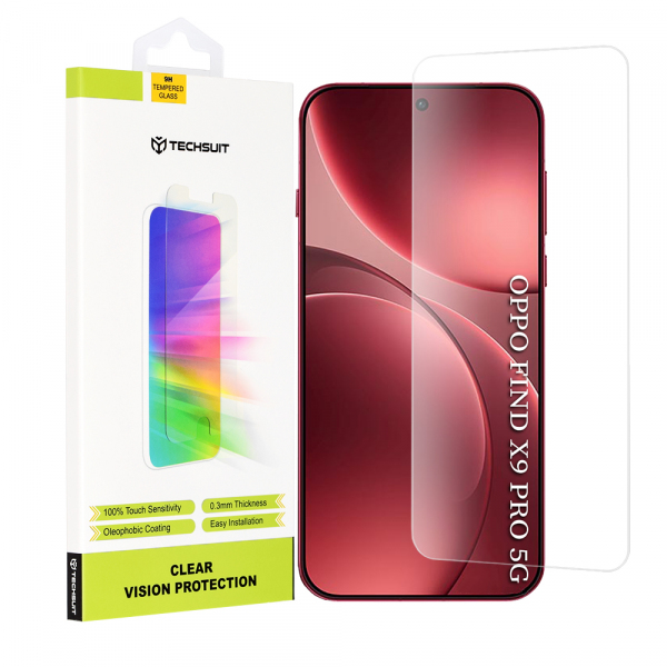 Folie de protectie Ecran Techsuit Clear Vision pentru Oppo Find X9 Pro, Sticla Securizata, Full Glue