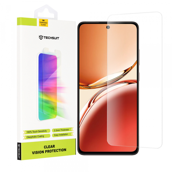 Folie de protectie Ecran Techsuit Clear Vision pentru Oppo Reno12 FS 5G / Reno12 FS 4G / Reno12 F 4G / Reno12 F, Sticla Securizata, Full Glue