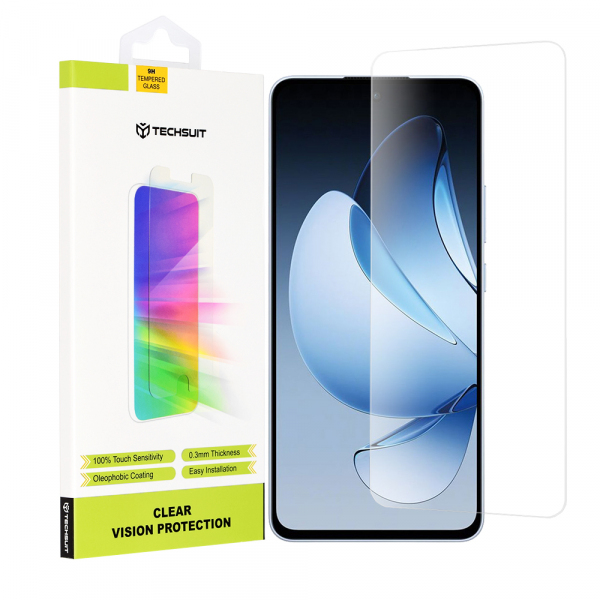 Folie de protectie Ecran Techsuit Clear Vision pentru Oppo Reno13, Sticla Securizata, Full Glue