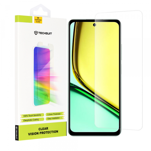 Folie de protectie Ecran Techsuit Clear Vision pentru Realme C67 4G, Sticla Securizata, Full Glue