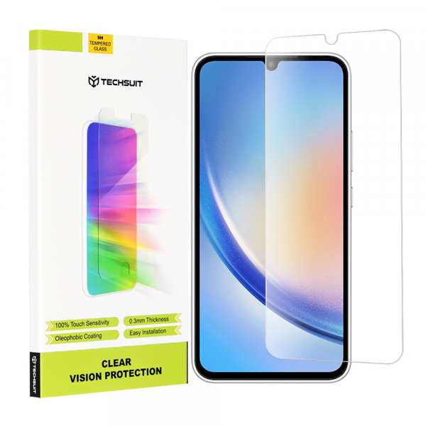 Folie de protectie Ecran Techsuit Clear Vision pentru Samsung Galaxy A34 A346, Sticla Securizata, Full Glue