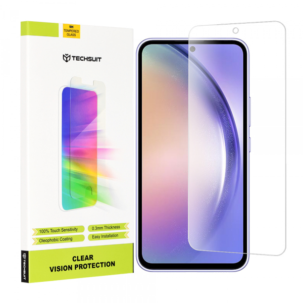 Folie de protectie Ecran Techsuit Clear Vision pentru Samsung Galaxy A54 A546, Sticla Securizata, Full Glue