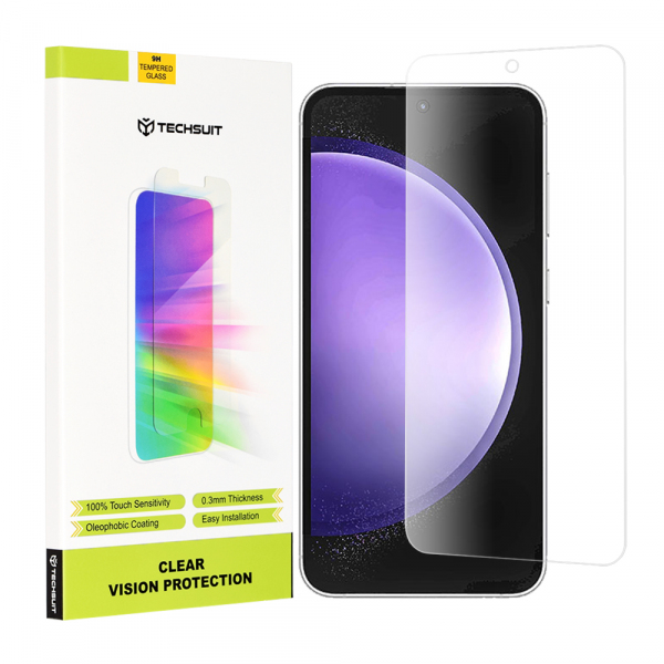 Folie de protectie Ecran Techsuit Clear Vision pentru Samsung Galaxy S23 FE S711, Sticla Securizata, Full Glue