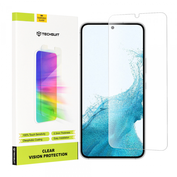 Folie de protectie Ecran Techsuit Clear Vision pentru Samsung Galaxy S23 S911 / S22 5G S901, Sticla Securizata, Full Glue