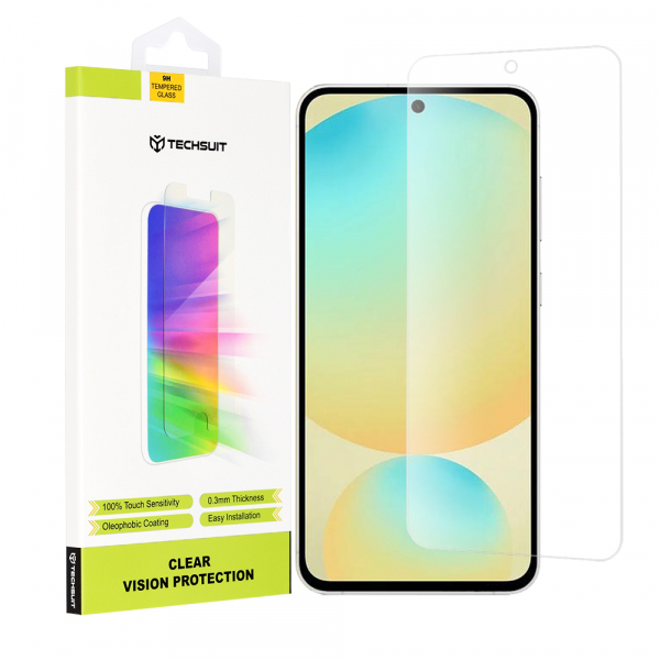 Folie de protectie Ecran Techsuit Clear Vision pentru Samsung Galaxy S24 FE S721, Sticla Securizata, Full Glue