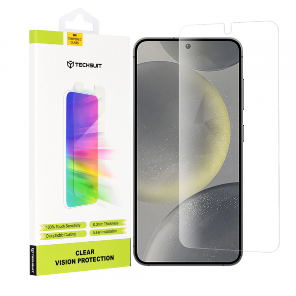 Folie de protectie Ecran Techsuit Clear Vision pentru Samsung Galaxy S24 S921, Sticla Securizata, Full Glue