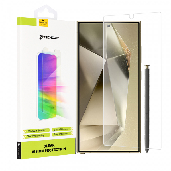 Folie de protectie Ecran Techsuit Clear Vision pentru Samsung Galaxy S24 Ultra S928, Sticla Securizata, Full Glue