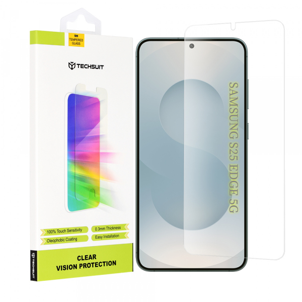 Folie de protectie Ecran Techsuit Clear Vision pentru Samsung Galaxy S25 Edge S937, Sticla Securizata, Full Glue