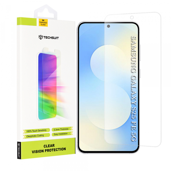 Folie de protectie Ecran Techsuit Clear Vision pentru Samsung Galaxy S25 FE, Sticla Securizata, Full Glue