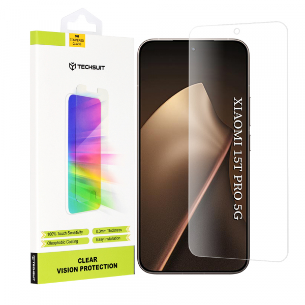 Folie de protectie Ecran Techsuit Clear Vision pentru Xiaomi 15T Pro, Sticla Securizata, Full Glue